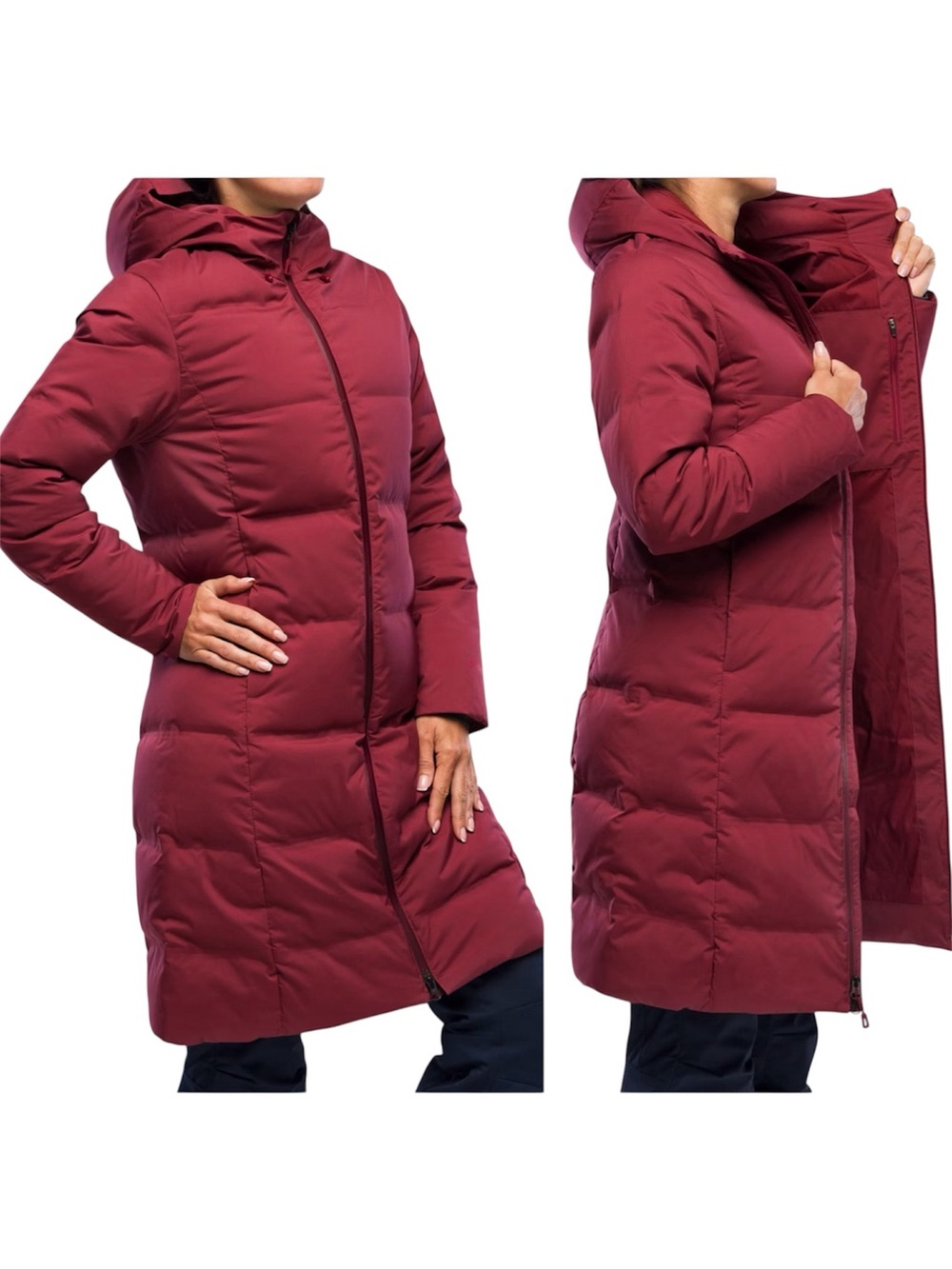 Patagonia Carmine Red Jackson Glacier Parka Lightweight Long Coat Jacket size XS
